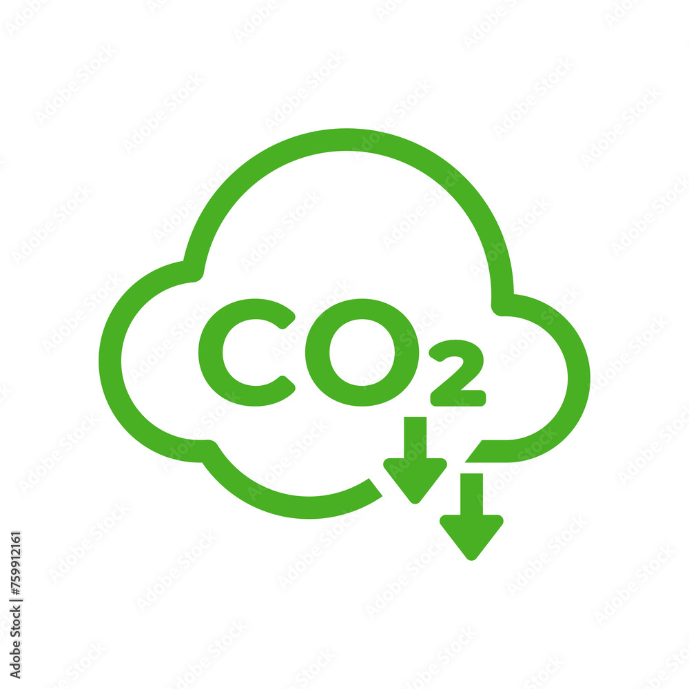 Reducing carbon emission icon. Reduce co2 gas graphic design. Ecology and environment Reducing carbon emission icon. Reduce co2 gas graphic design. Ecology and environment