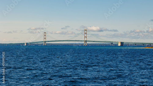 Mackinac Bridge is a suspension bridge that connects the Upper and Lower peninsulas of Michigan © Jen