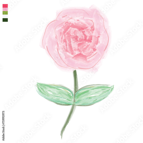 Pink Flowers watercolor art painting abstract pattern wallpaper.