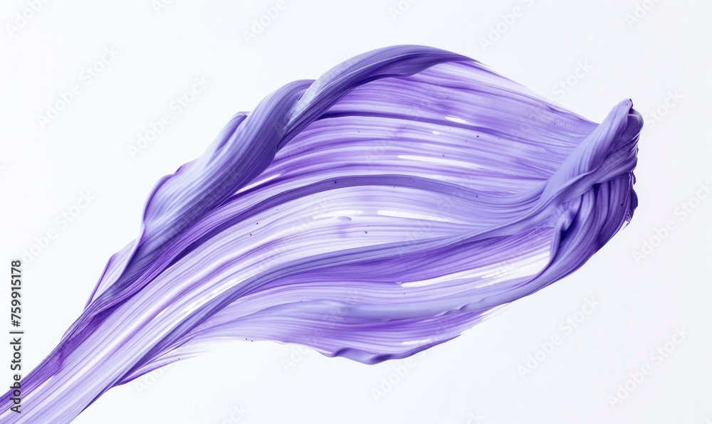 Brush stroke resembling a lily petal, in serene lavender color on white background Brush stroke resembling a lily petal, in serene lavender color on white background