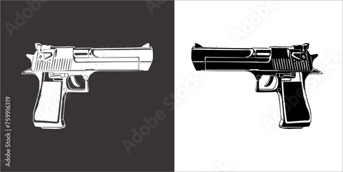 Illustration vector graphics of gun icon