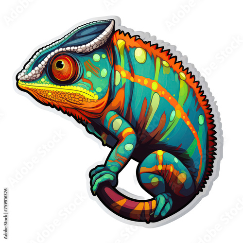 Chameleon on a white background  vector illustration  eps