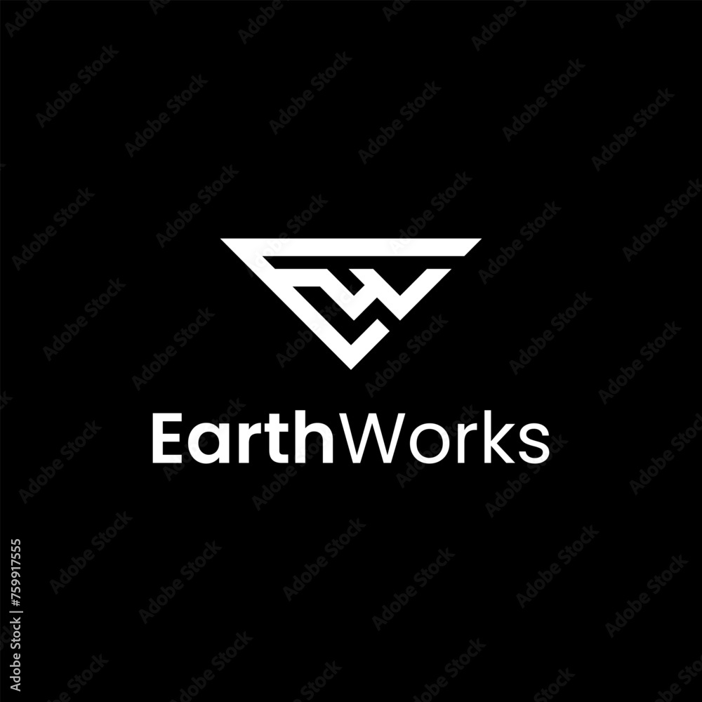 EW triangle modern minimal logo EW triangle modern minimal logo