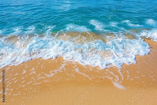 Natural background of beach waves Capturing the dynamic beauty and serene atmosphere of the seaside during summer