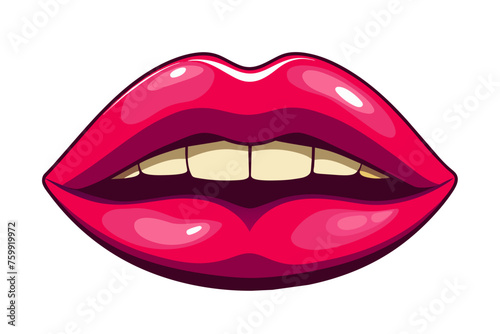 red lips isolated on white background, illustration of lips.