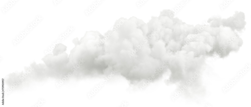 Fluffy steam cloudscape panoramic on transparent backgrounds 3d illustrations png - obrazy, fototapety, plakaty 