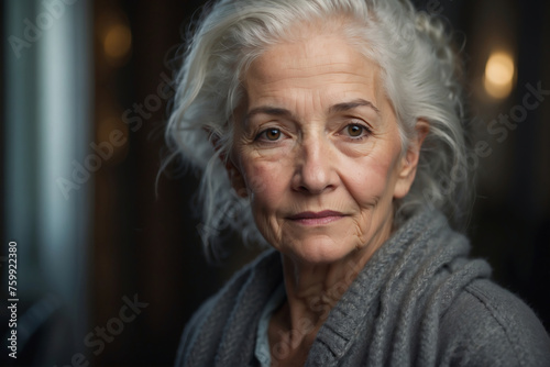 Nachdenkliche Seniorin – ein Leben voller Erfahrungen und Weisheit