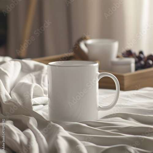 White ceramic coffee mug mockup, just overlay your quote or design on to the image.