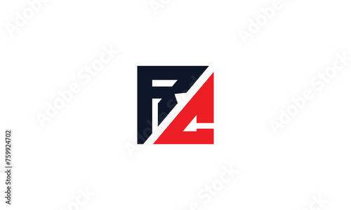 Vector RC logo. RC design. Red and Black RC letter. CR letter logo design. Initial letter RC uppercase monogram logo. 