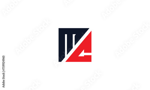 Vector MC letter logo design with black and red colors. CM Letter Logo Design. Initial letters MC logo icon.