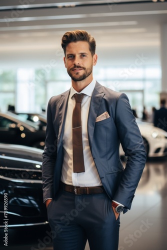 male manager in a car dealership portrait Generative AI © València