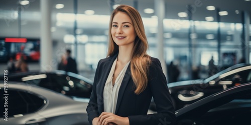 woman manager of a car dealership Generative AI