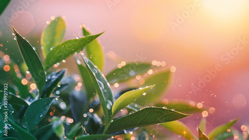 Dew-Kissed Morning  Freshness on Vibrant Green