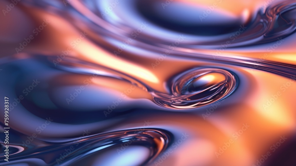 The close up of a glossy liquid surface with a soft focus. Generative AI AIG30. generative AI - obrazy, fototapety, plakaty 