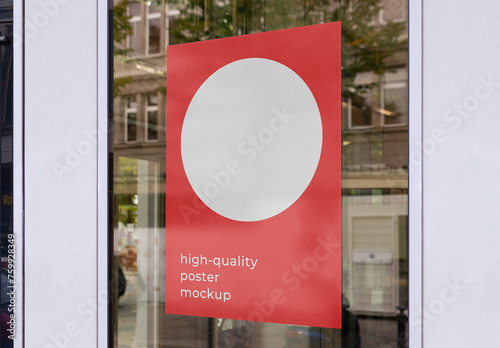 Street Outdoor Glued Poster Advertising Billboard Mockup Template