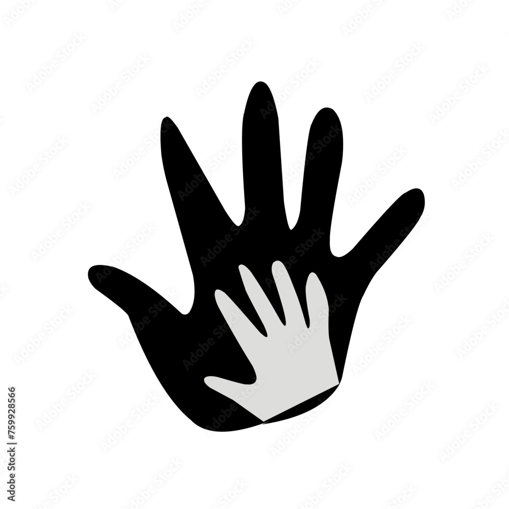 Caring hand logo, vector illustration Caring hand logo, vector illustration