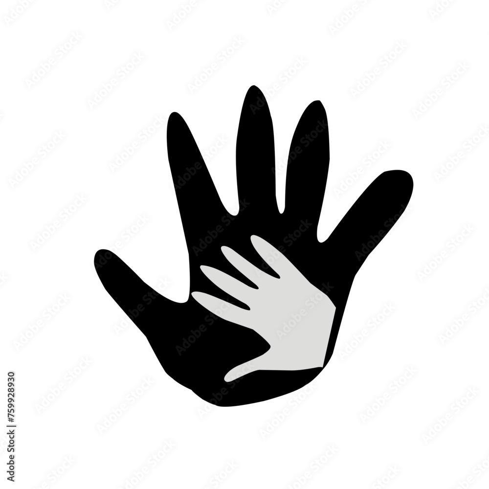 Caring hand logo, vector illustration Caring hand logo, vector illustration