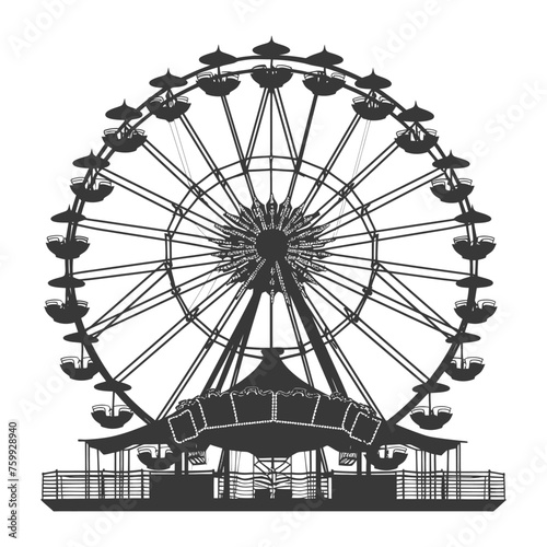 Silhouette Amusement Park Rides black color only