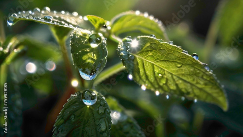 mint full frame background with water drops on the mint leaves abstract full frame view of mint  © Ya Ali Madad 