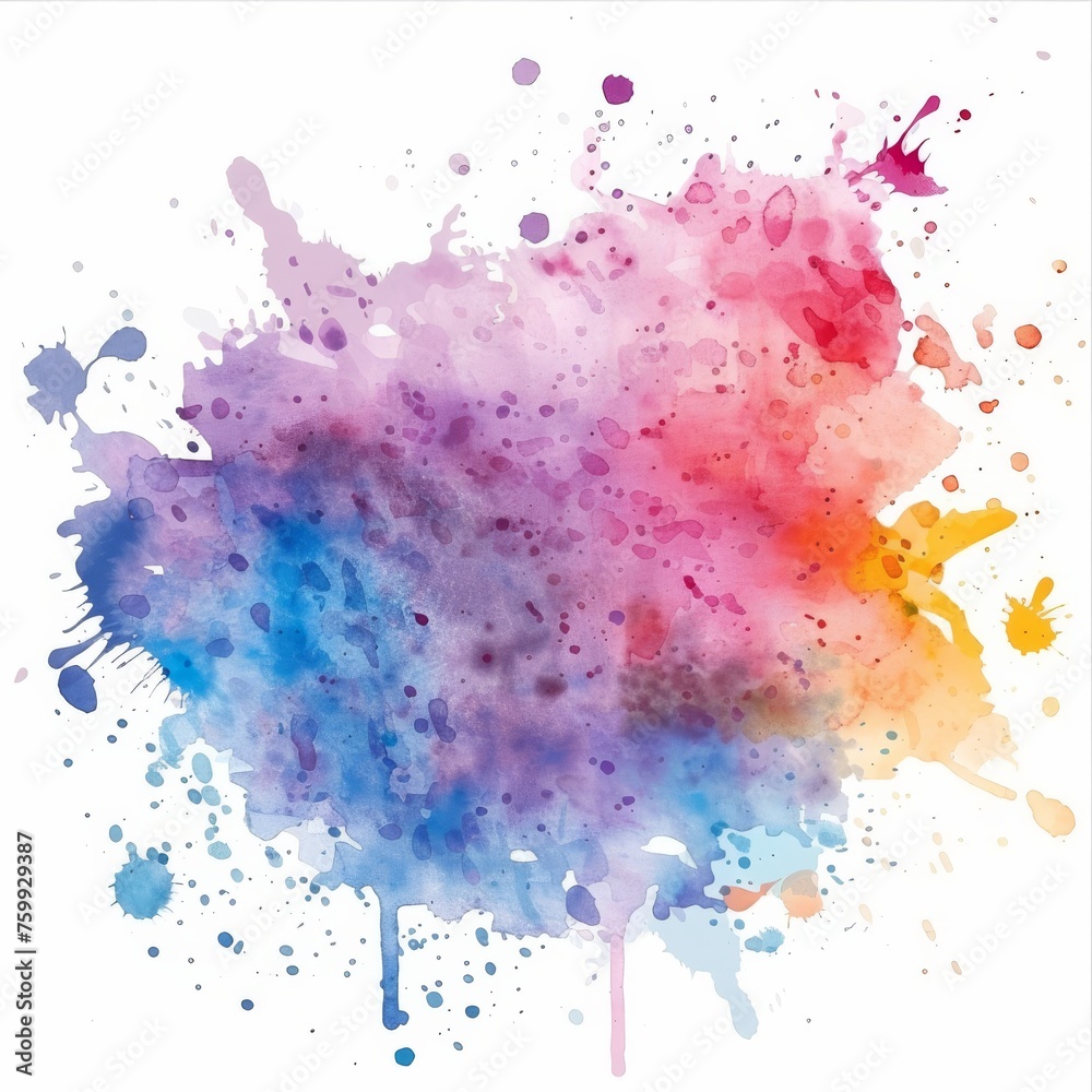 explosion of vivid colors bursts forth in a dynamic rainbow spectrum, painted with fluid strokes against a pristine white backdrop, epitomizing the exuberance of creativity