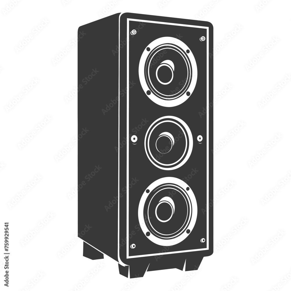 Silhouette a Music speakers black color only Silhouette a Music speakers black color only