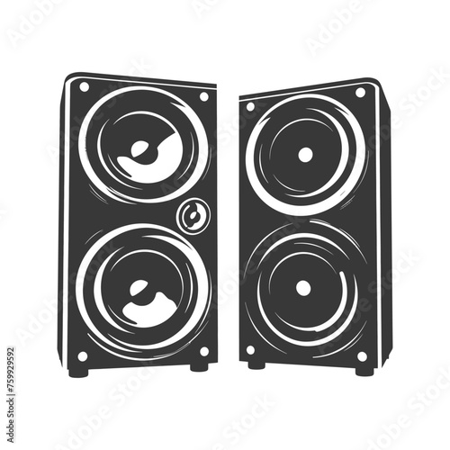 Silhouette a Music speakers black color only