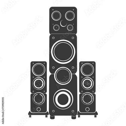 Silhouette a Music speakers black color only