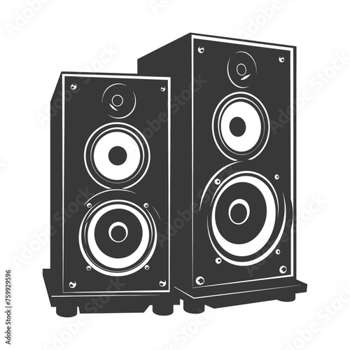 Silhouette a Music speakers black color only