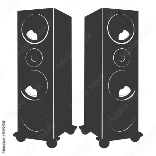Silhouette a Music speakers black color only