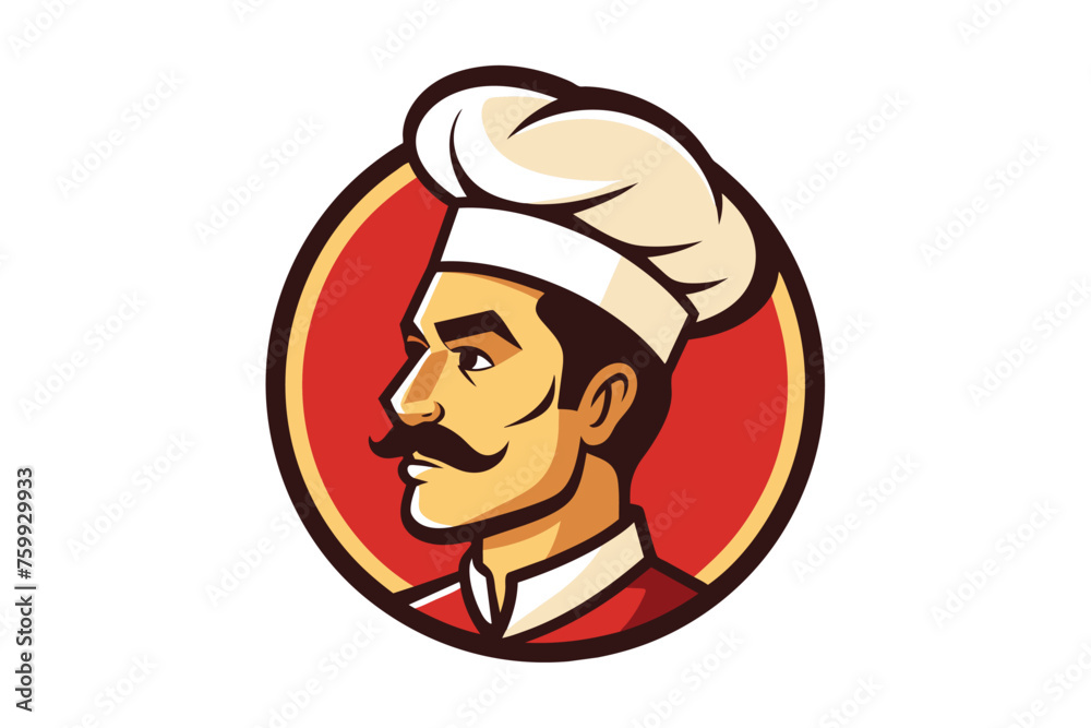chef logo side vector design