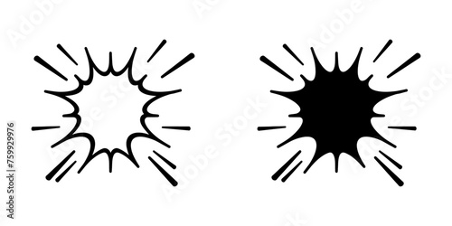 ofvs556 OutlineFilledVectorSign ofvs - explosion burst vector icon . splash sign . isolated transparent . black outline filled version . AI 10 / EPS 10 . g11899