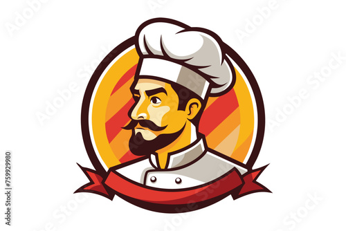 chef logo side vector design
