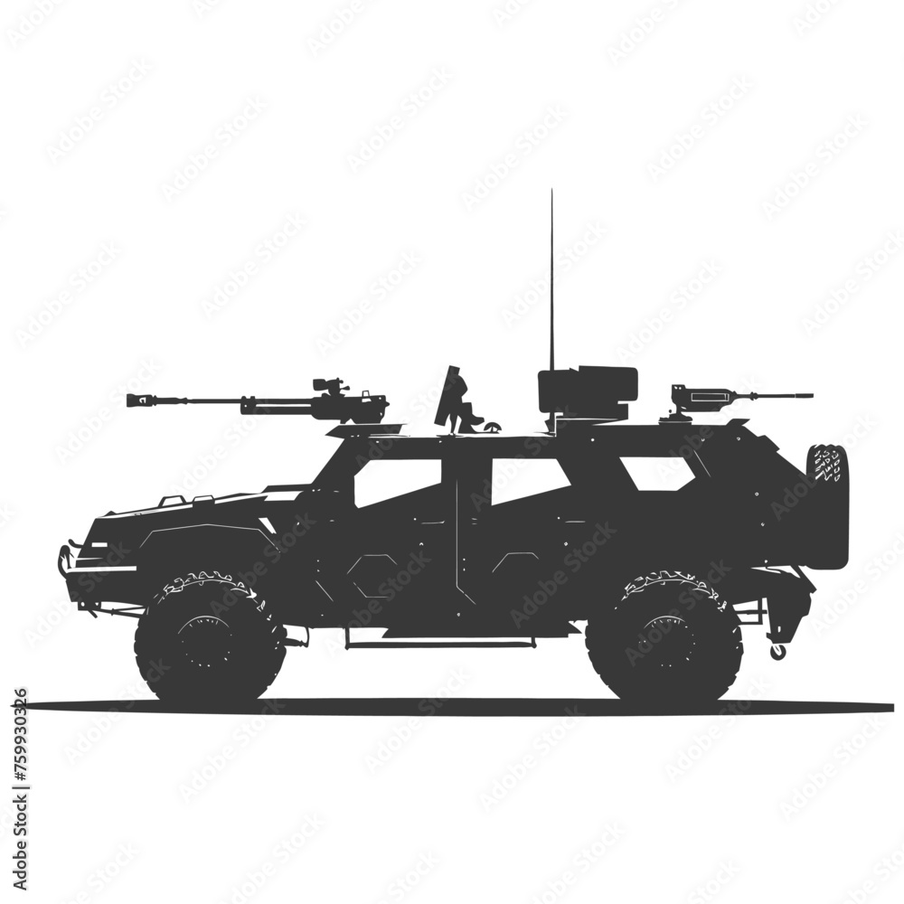 Silhouette armored vehicle combat black color only