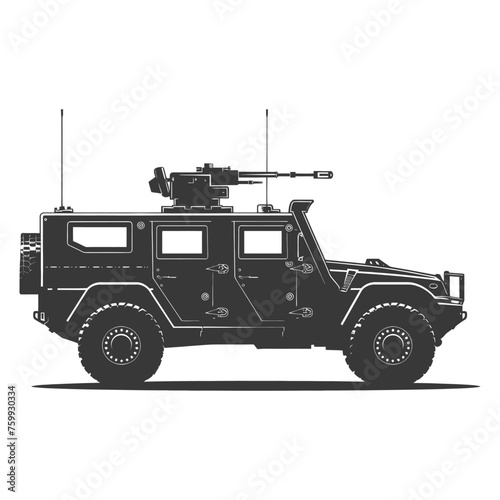 Silhouette armored vehicle combat black color only