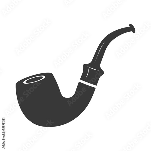 Silhouette a smoking pipe black color only