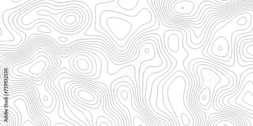 Topographic map background geographic line map with seamless ornament design. The black on white contours vector topography stylized height of the lines map.