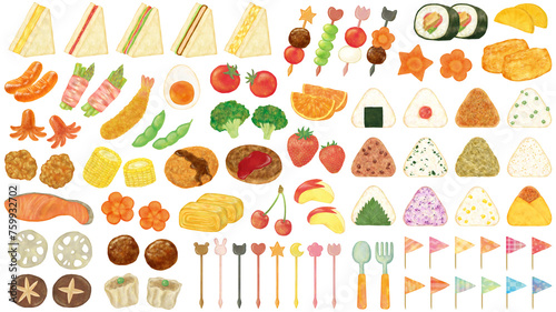 お弁当のおかずイラストセット