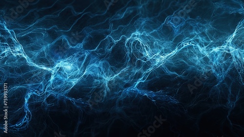 A digital depiction of a network resembling bioluminescent fibers, symbolizing energy, connectivity, and the flow of information, ideal for illustrating high-tech networking photo