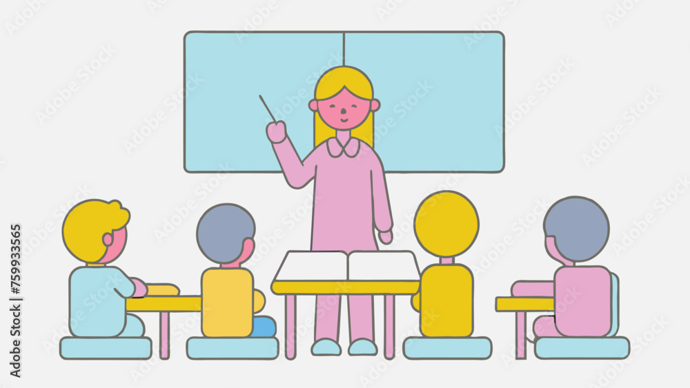 classroom with kids teacher or professor teaches vector 6.eps classroom with kids teacher or professor teaches vector 6.eps