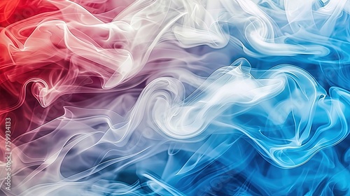 Abstract smoky background. Red and blue mystical effect. Intriguing mystical swirls.