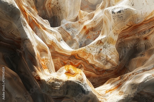 Explore the mysterious allure of serpentine rock formations through a dreamlike, abstract composition, blender photo