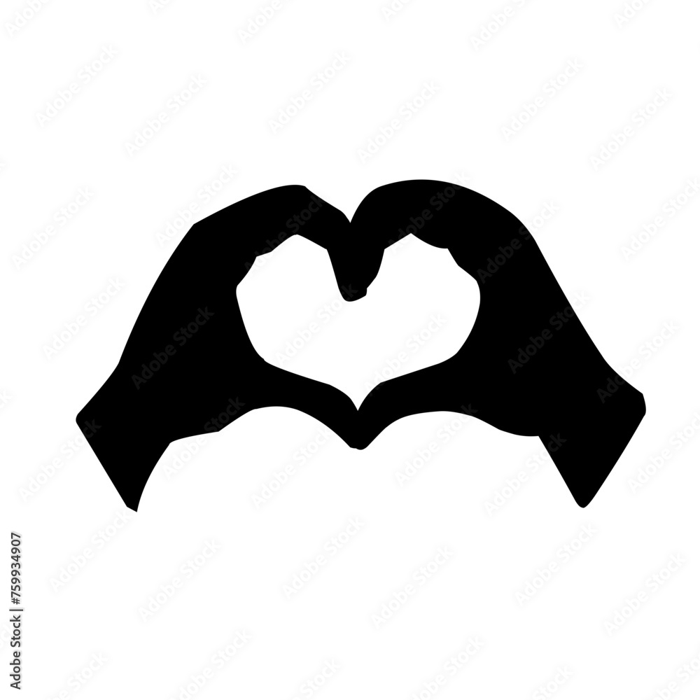 Obraz premium hand love silhouettes