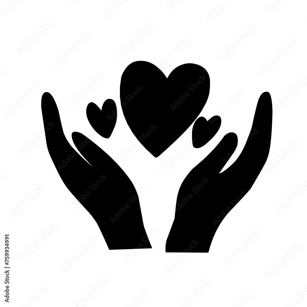 Obraz premium hand love silhouettes