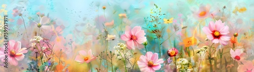 Abstract Floral Dream in Pastel Colors