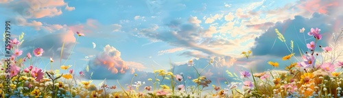 Abstract Floral Dream in Pastel Colors