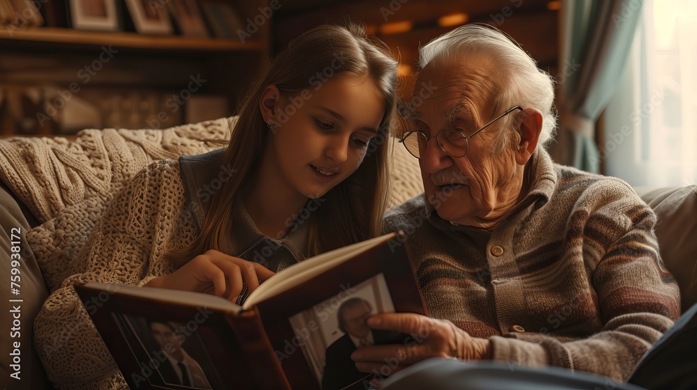 Preserving Memories: Young Woman and Elderly Individual Cherishing Moments Together Through a Photo Album in Elder Care Preserving Memories: Young Woman and Elderly Individual Cherishing Moments Together Through a Photo Album in Elder Care