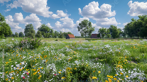 Idyllic Summer Meadow with Wildflowers