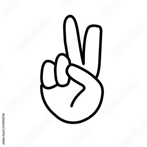 Hand gesture peace sign