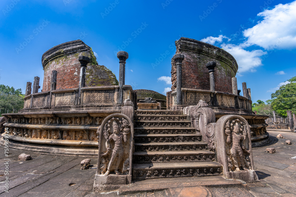The ancient brick ruins of the Royal Palace (Parakramabahu’s Royal Palace) in the Ancient City of Polonnaruwa, a UNESCO World Heritage Site.