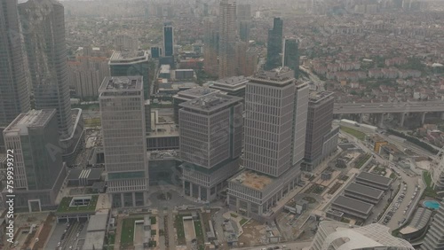 Istanbul Atasehir towers, aerial footage, jk01 photo